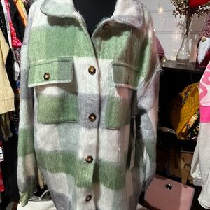 Katydid Green and Gray Textured Jacket